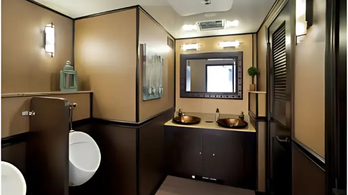 luxury restroom trailer interior view