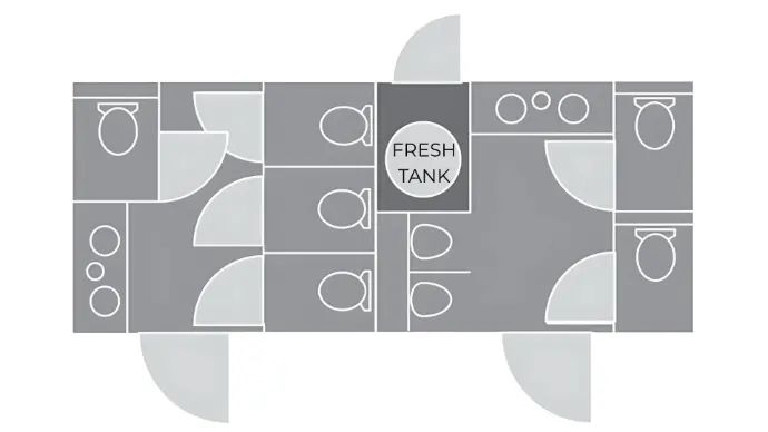 8x20 luxury restroom trailer floorplan