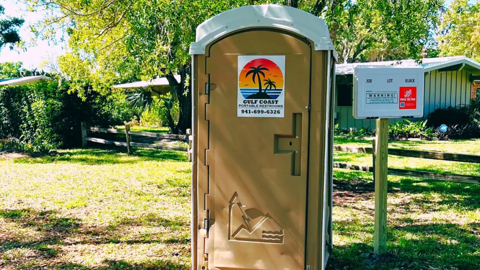 gulf coast portable restrooms at construction site in florida