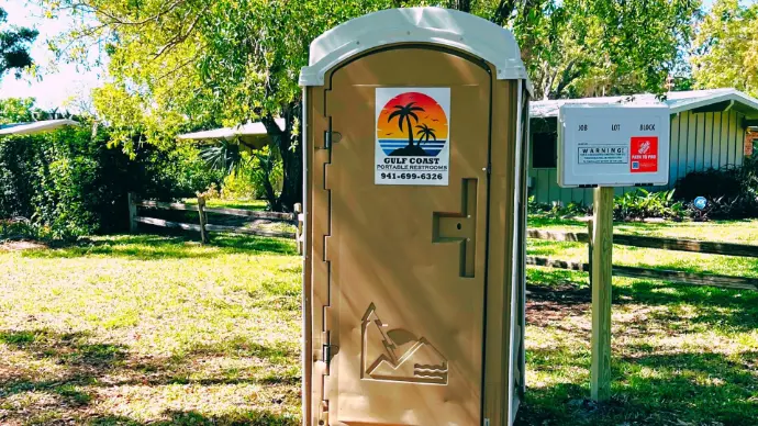Construction site portable toilet in southwest florida