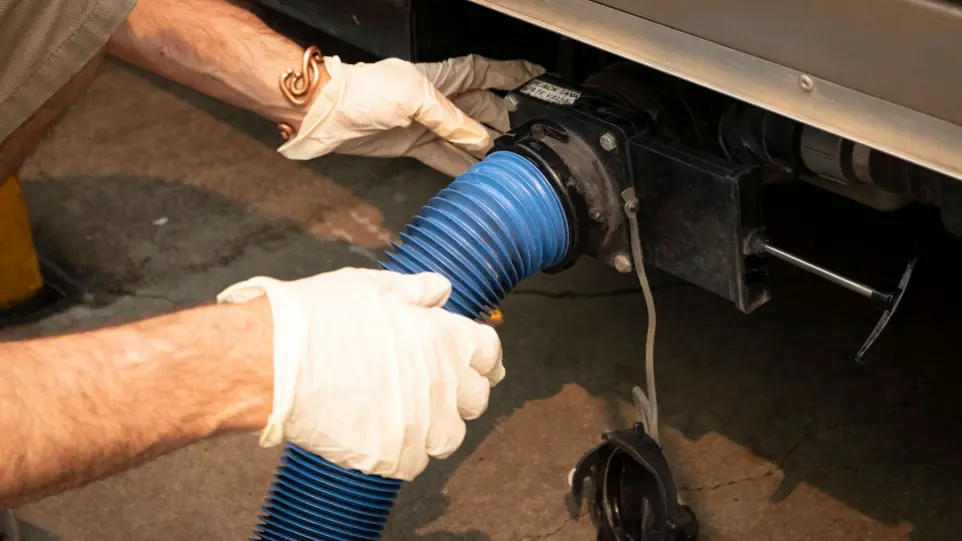 Gulf Coast Portable Restrooms providing RV waste pumping service